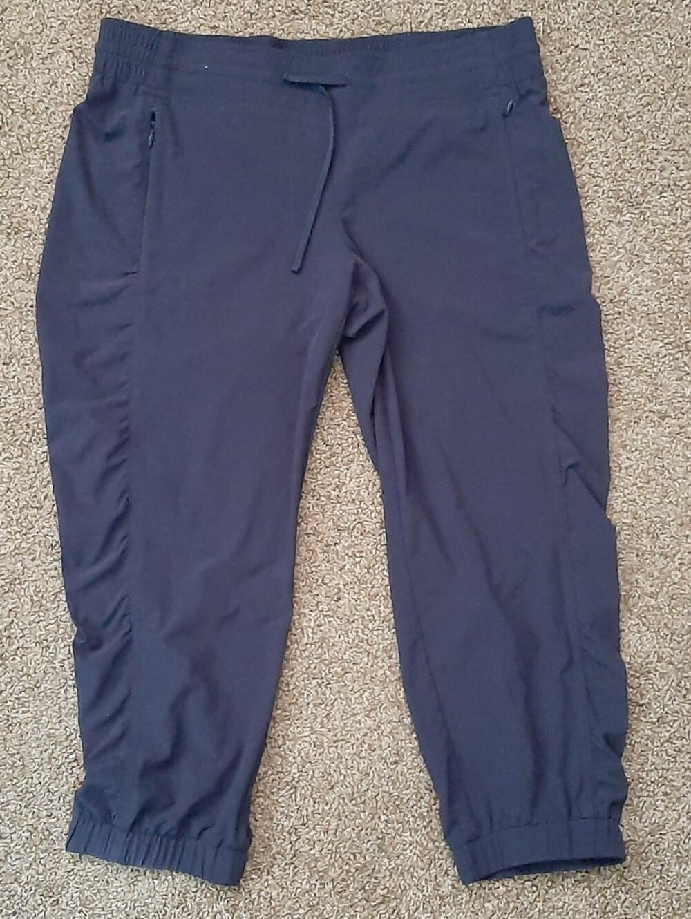 Athleta La Viva Navy Blue Lightweight Crop Capri Pants 10